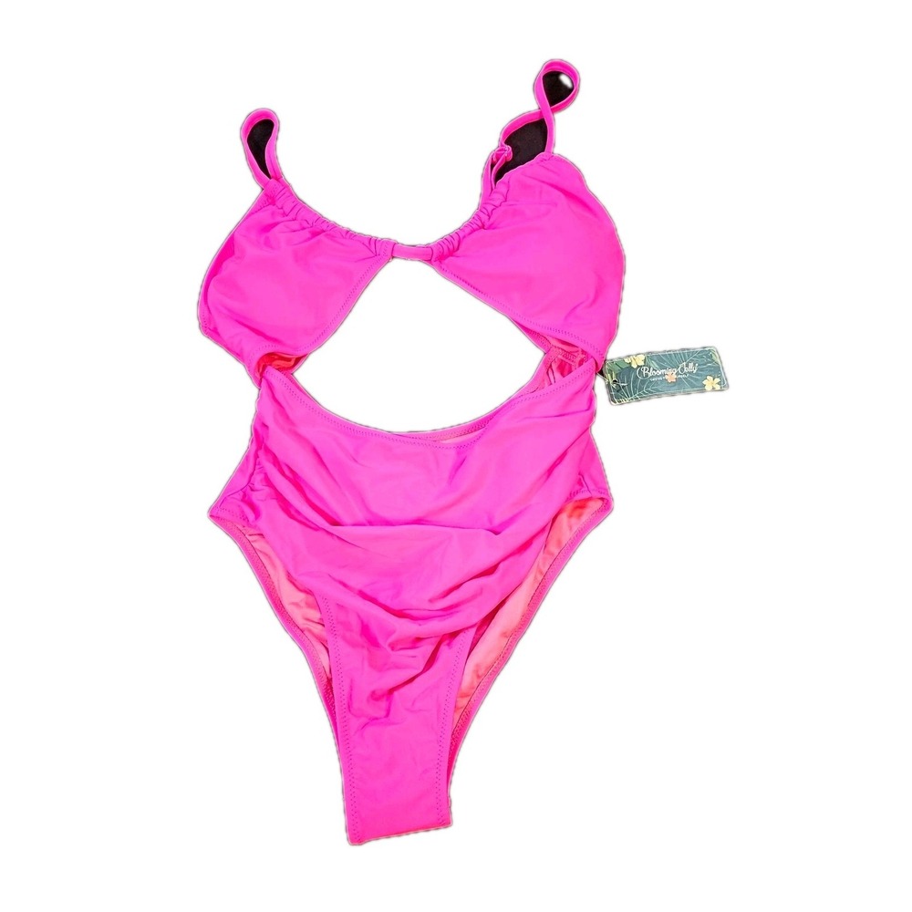 Blooming Jelly Womens SZ L Monokini Swimsuit Tummy Control Hot Pink
